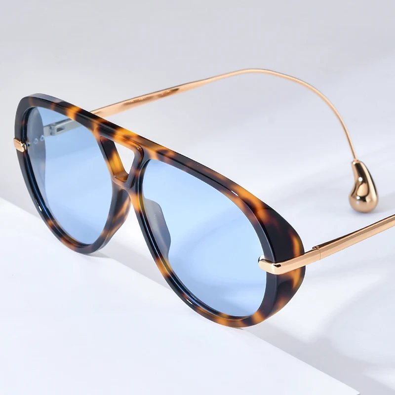 HEPIDEM Acetate Metal Polarized Sunglasses for Women Famous Brand Designer Glasses Big Size Pilot Sun Glasses for Men BV 1273