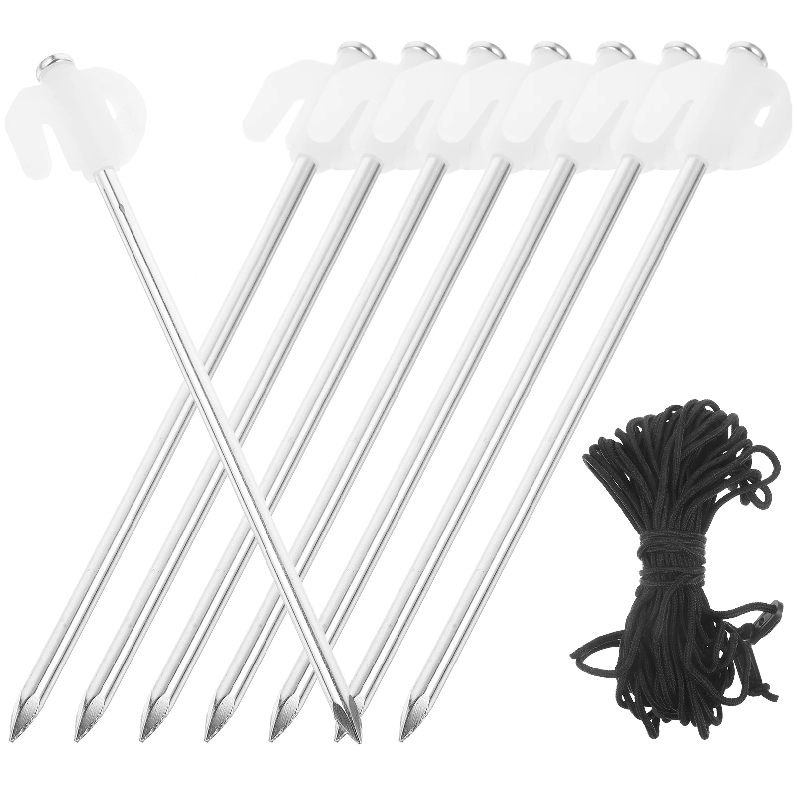 

Fluorescent Tent Stakes Set Heavy Duty Galvanized Steel Stakes 3 4 Person Camping Outdoor