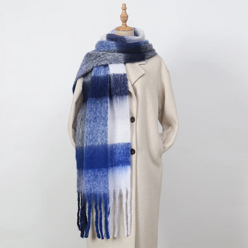 

Luxury Cashmere Bright Solid Colors Women Scarf Winter Shawl And Wrap Bandana Pashmina Tassel Female Foulard Thick Blanket
