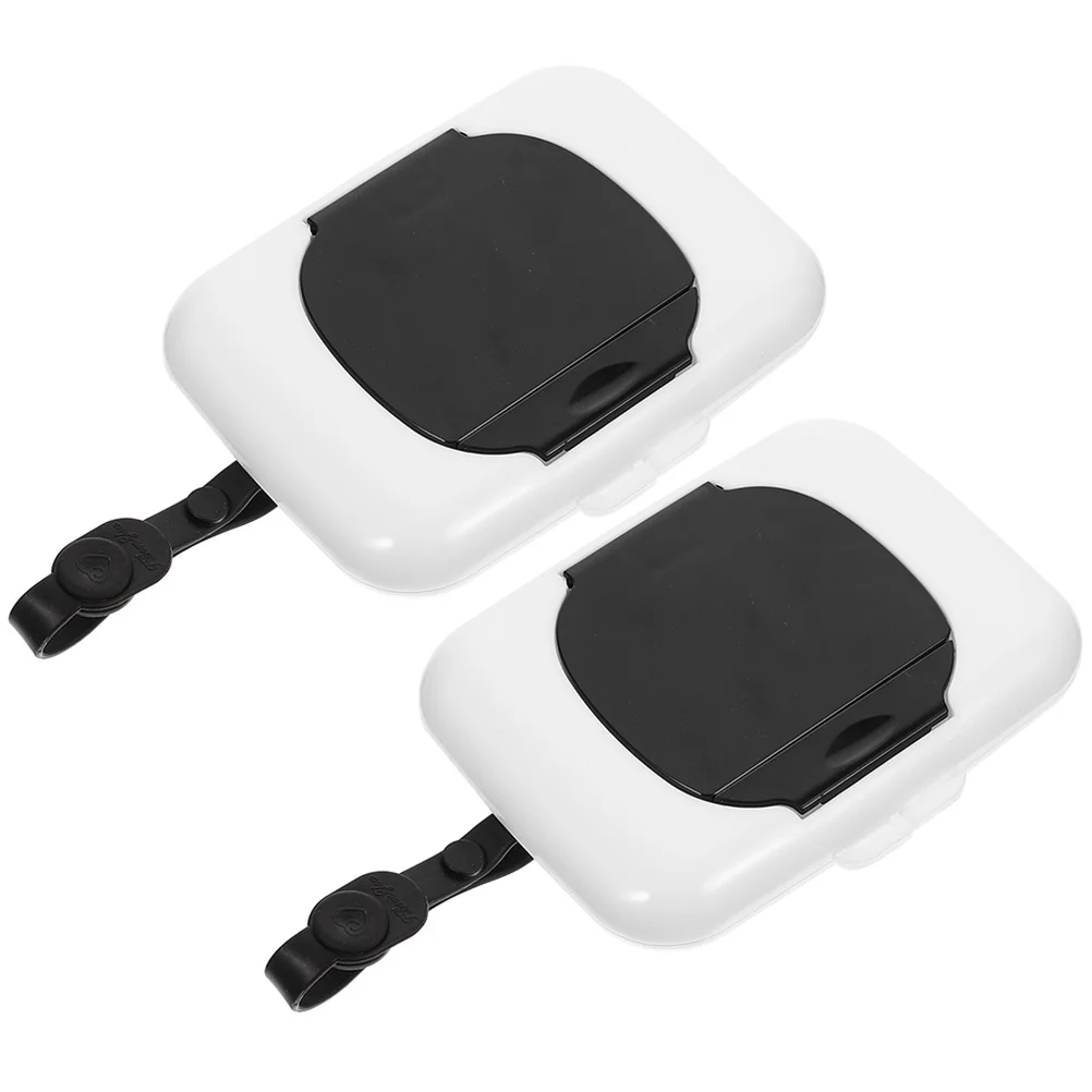 2pcs 휴대용 물티슈 디스펜서 기저귀 가방 유모차 유아용 침대에 대 한 경량 젖은 티슈 상자 여행 케이스 내구성 끈 쉬운