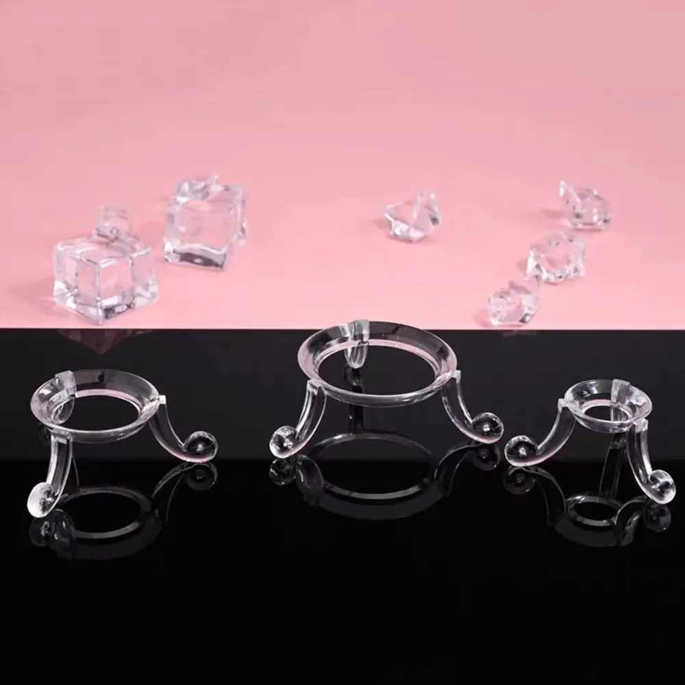 Creative Transparent Crystal Ball Base Triangular Structure Simple Crystal Ball Display Base Small Spheres Baseball Rack Home