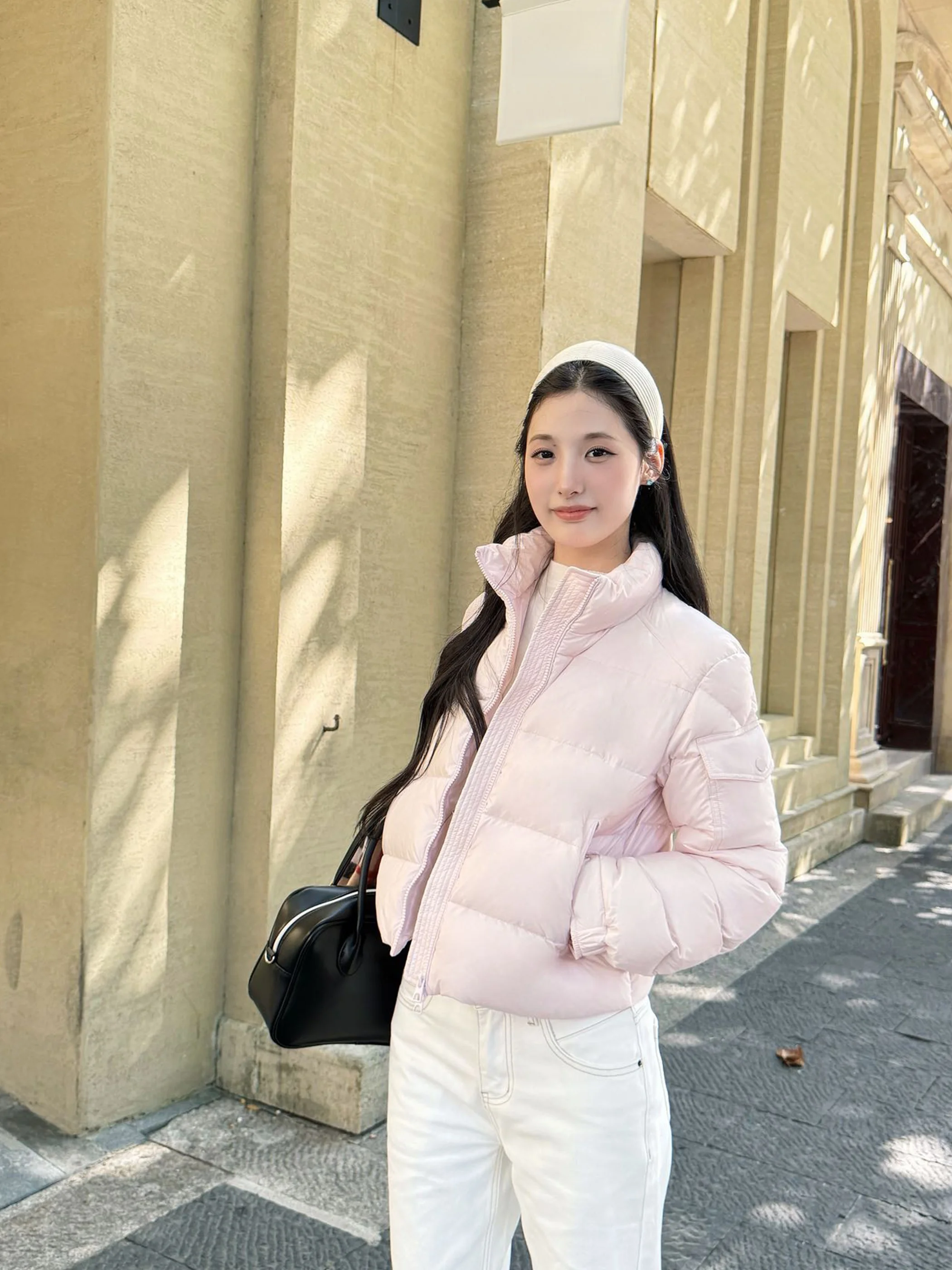 

Женская розовая пуховая куртка Aassss Moncer с 95% белым пухом, легкая, теплая, с воротником-стойкой, повседневная, зимняя