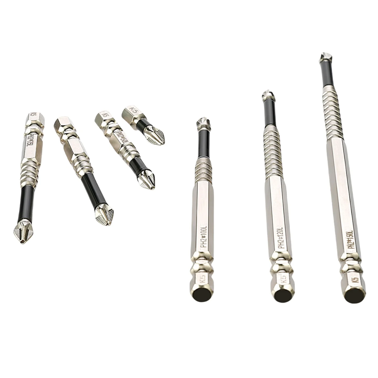 5/7-teiliges K5 Anti-Rutsch Stoßfestes Schraubendreher-Bit-Set mit hoher Härte und starkem Magneten, 25/50/65/75/100/120/150mm Schraubendreher-Set – Detail 11