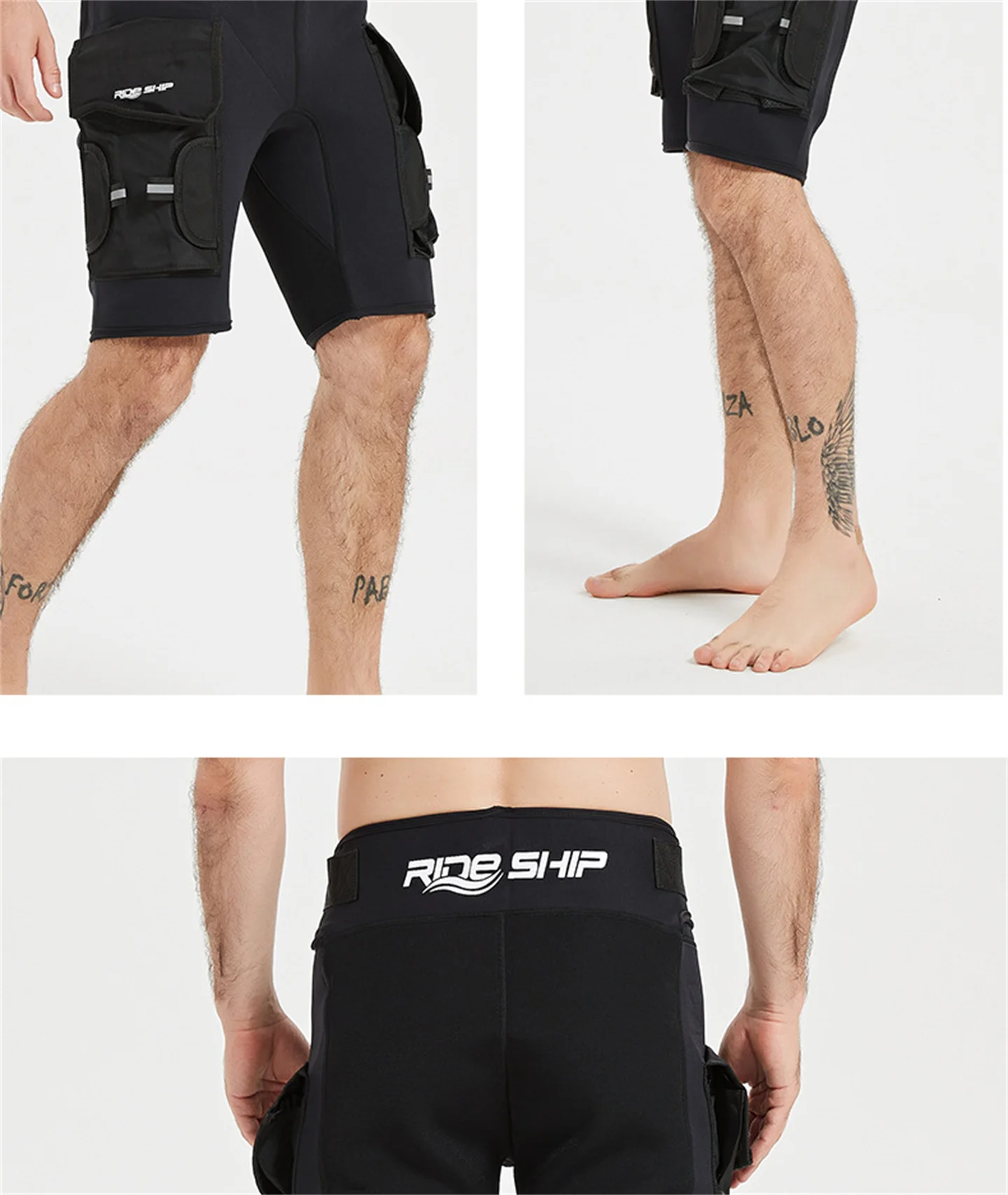 3MM Neopren-Tauchshorts für Männer und Frauen, multifunktional, 2 Taschen, zum Schnorcheln, Segeln, Surfen, Strand, Halbhose – Detail 14
