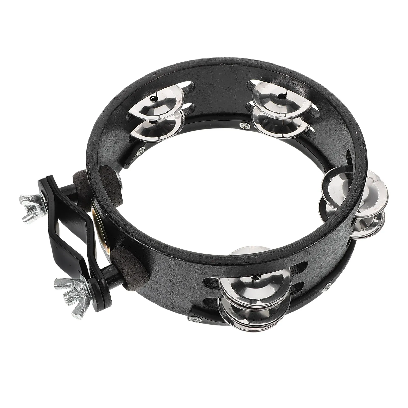 

Clamp-on Hi-Hat Drum Tambourine Metal Wood Sturdy Drum Set Cymbal Accessory Crisp Sound Jazz Rock Percussion Instrument