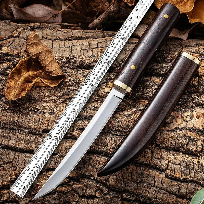 

Wolf VG10 blade Damascus Wilderness Survival tactics Straight knife Outdoor camping survival knife self-defense tool