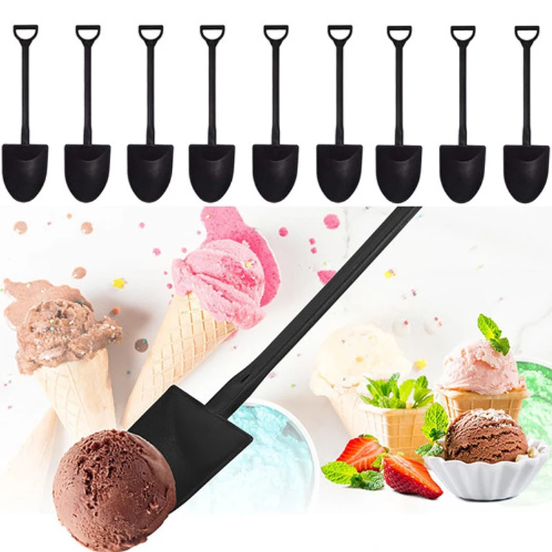 Plastic Shovel Spoon for Kitchen Tableware, Mini Coffee Teaspoon, Fruit Ice Cream Dessert Spoons, Cutlery Set, 50 Pcs, 100Pcs