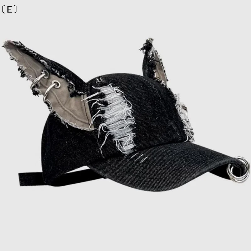 

Бейсболка Y2K с железным кольцом и длинными ушками, женская, в стиле дарк-панк, с доберманом, в стиле гранж, эстетичная кепка-тракер〔Winter5〕