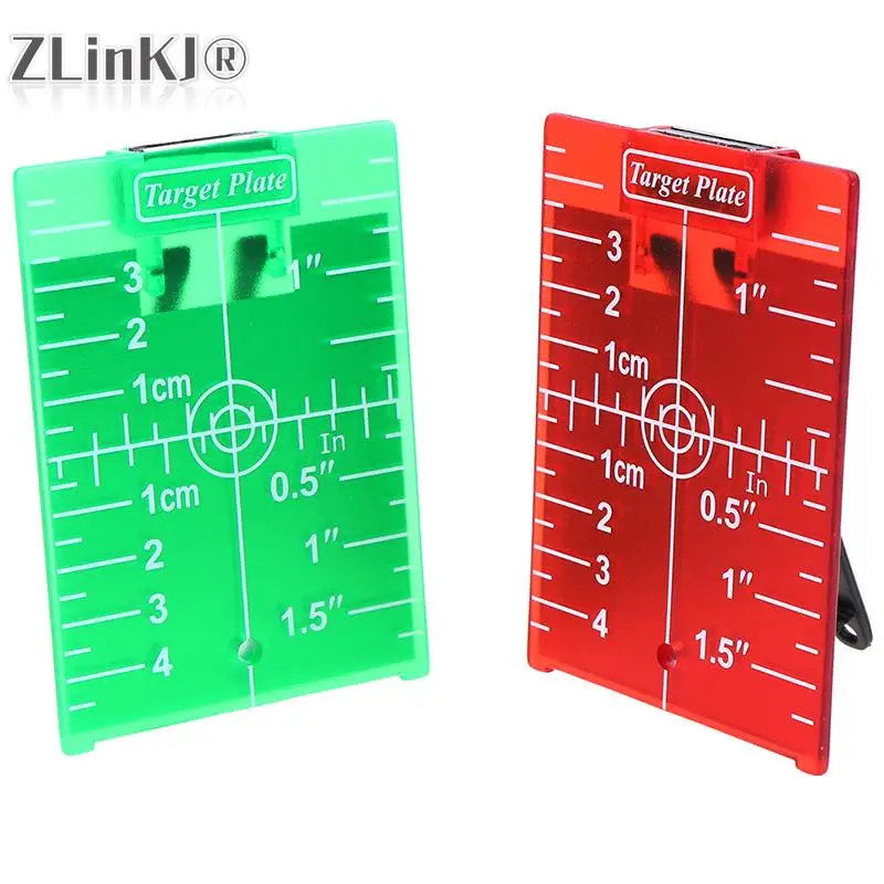 1PCS Inch/cm Laser Target Card Plate For Green/Red Laser Level 11.5cmx7.4cm Can Be Magnetic / Hold / Hanging On Wall & Floor