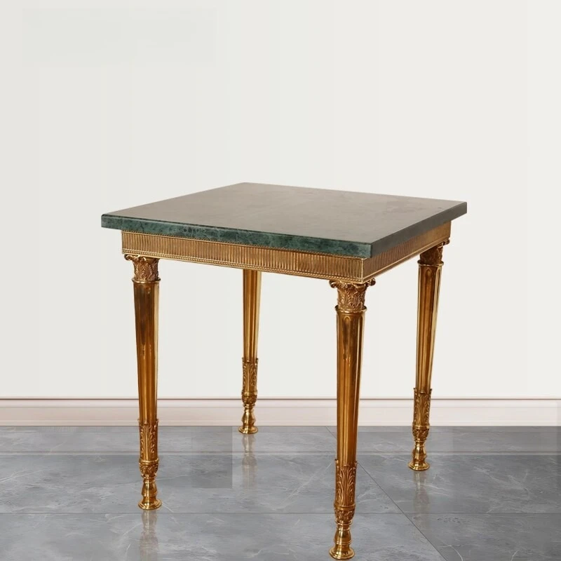 French retro luxury villa living room full copper marble edge few corners dewaxed copper decorative flower few