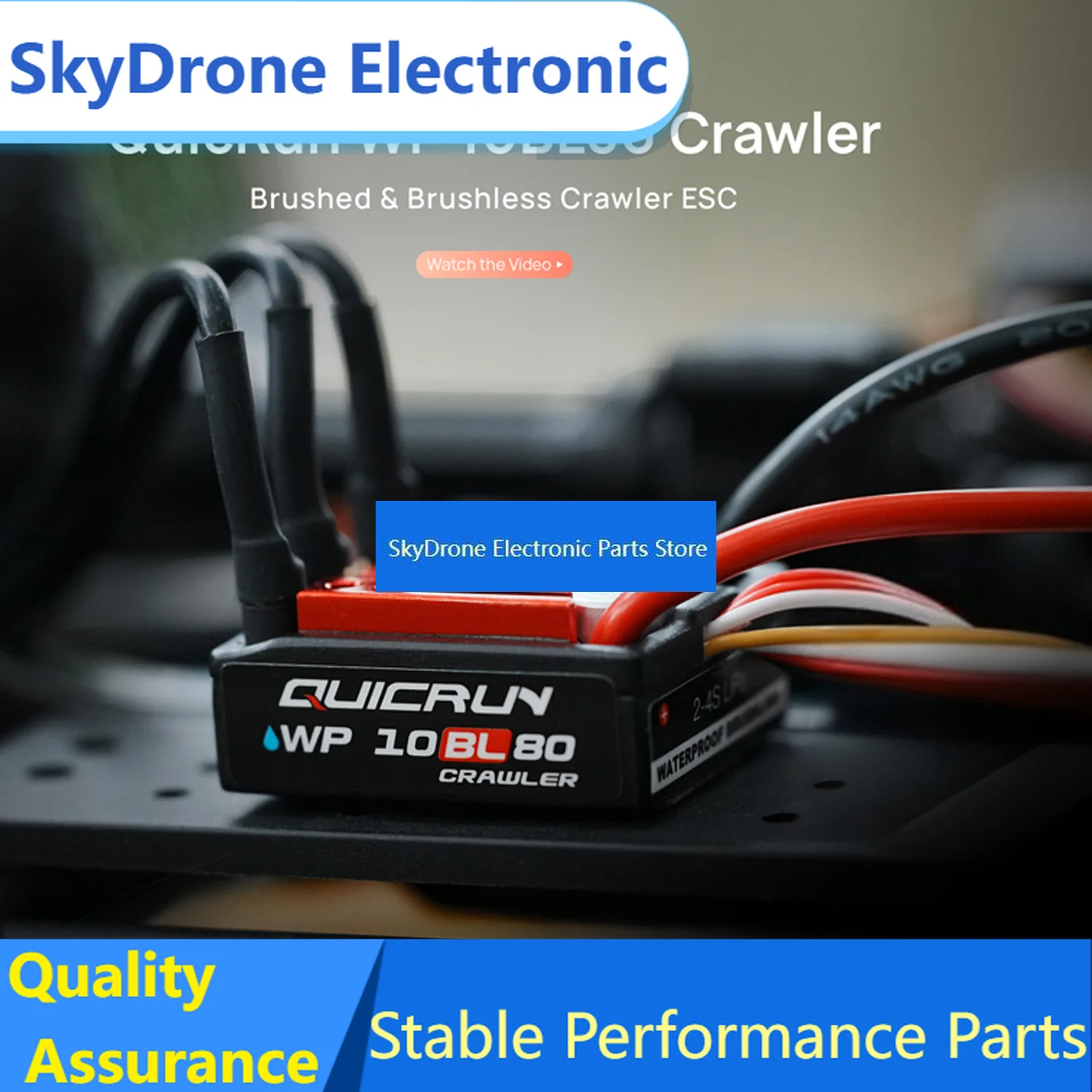 SkyDElHOBBYWING QuicRun Sensorless Brushless WP 10BL80 80A ESC Mode For 1/10 RC Crawler Off-Road Model Cars 2-4S Support Dual Dr