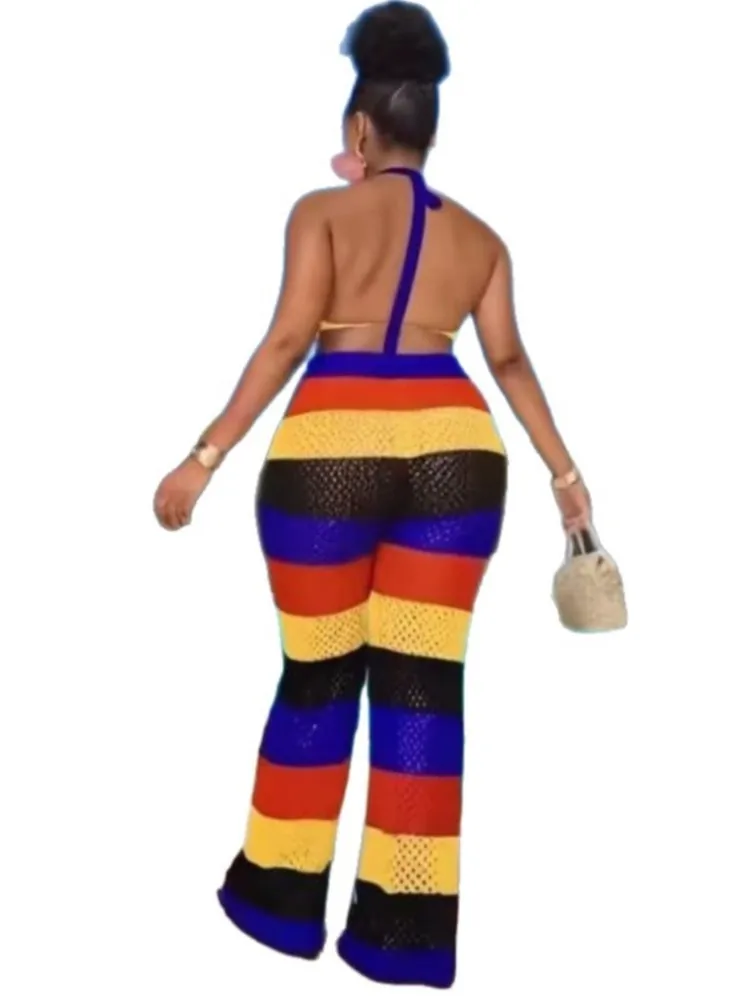 2025年女性用ビーチツーピースセットビキニカバーアップ水着トップスとハイウエストパンツセクシーレディース水着カバーアップ水着