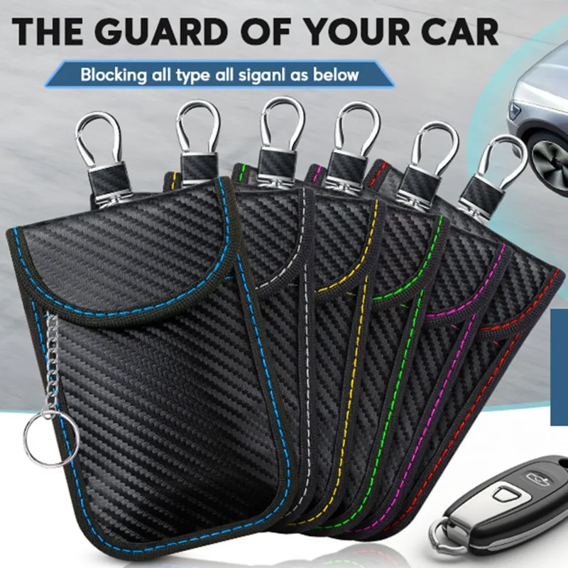 Portable Fashion Car Key Storage Bag Faraday Pouch Signal Shielding RFID Blocking Anti-Tracking Anti-Theft Anti-Scan Multi Color