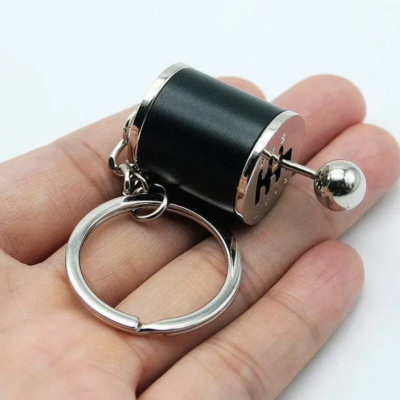 Mini Turbo Turbocharger Keychain Car-styling Keyring Gear Gearbox Pendant Keychain Stick Knobs Keyring Shift Metal Key Ring