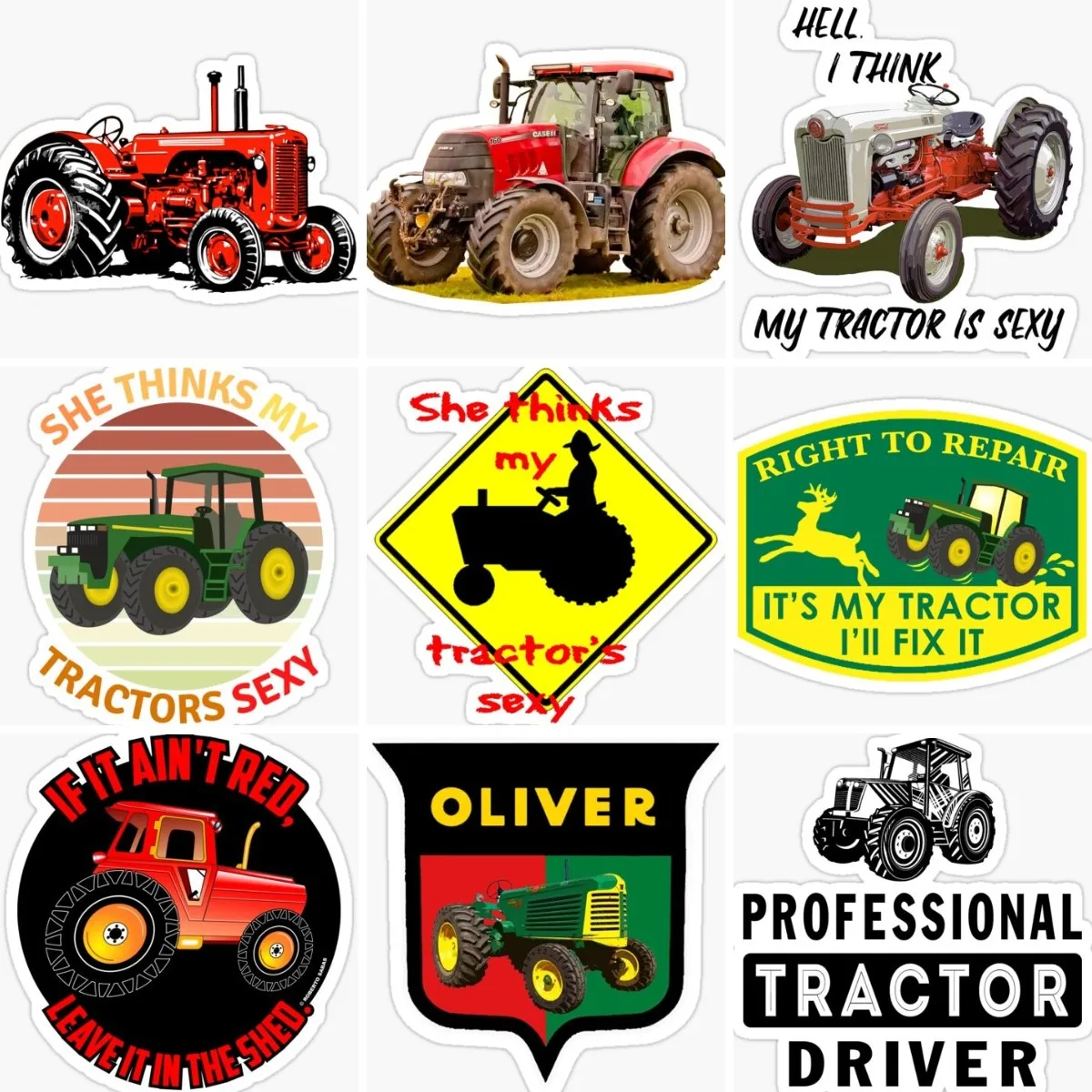 Tractor Farm Creative Sticker Bicycle Car Motorcycle Truck Wall Room Door Glass Helmet Off-road Decal Waterproof Customizable