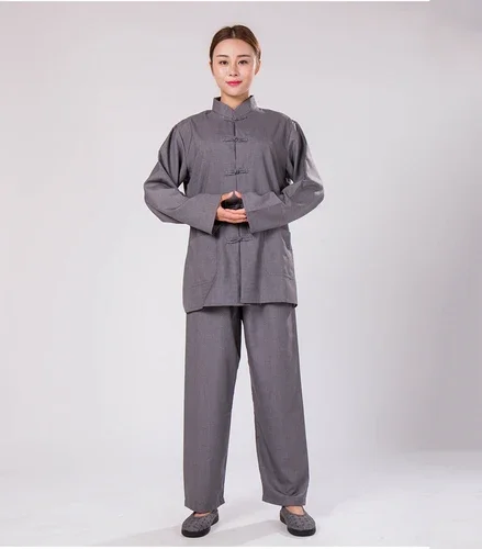 พุทธศาสนาสมาธิ Lohan เสื้อผ้า Lay Monk เครื่องแต่งกายวัดเส้าหลินเสื้อผ้า Robe Zen เสื้อผ้าพระสงฆ์เครื่องแต่งกายสําหรับผู้ชายผู้หญิง