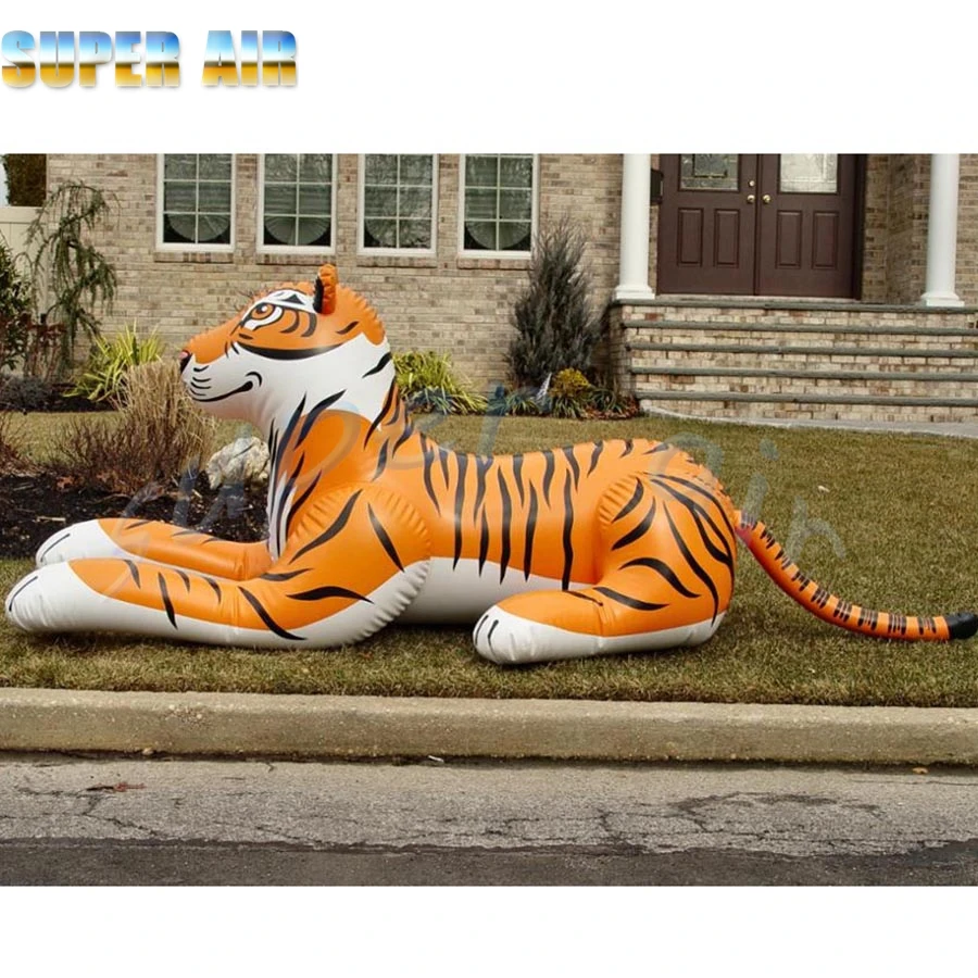 

Outdoor decoration inflatable animal model inflatable strong tiger with fan for show