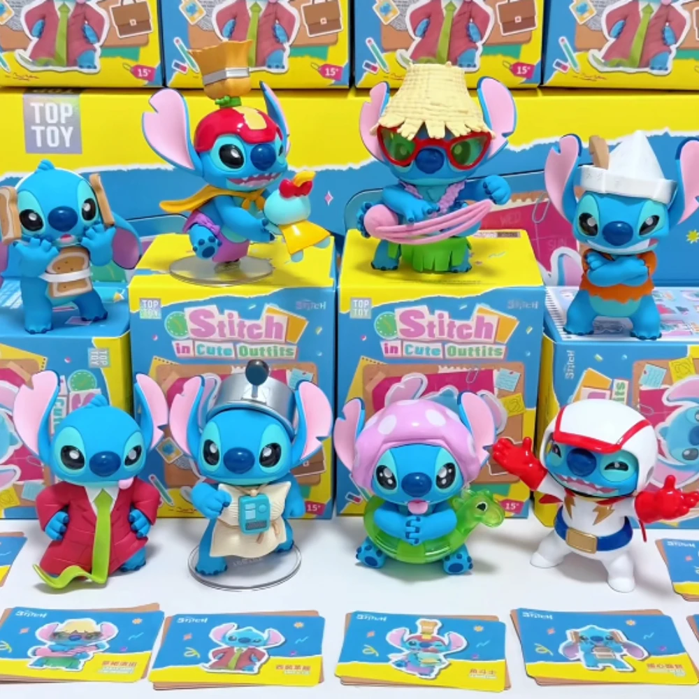 

Disney Stitch in Cute Outfits Surprise Bag Cute Blind Box Desktop Anime Doll Ornament Kawaii Action Figure Pendant Mystery Box