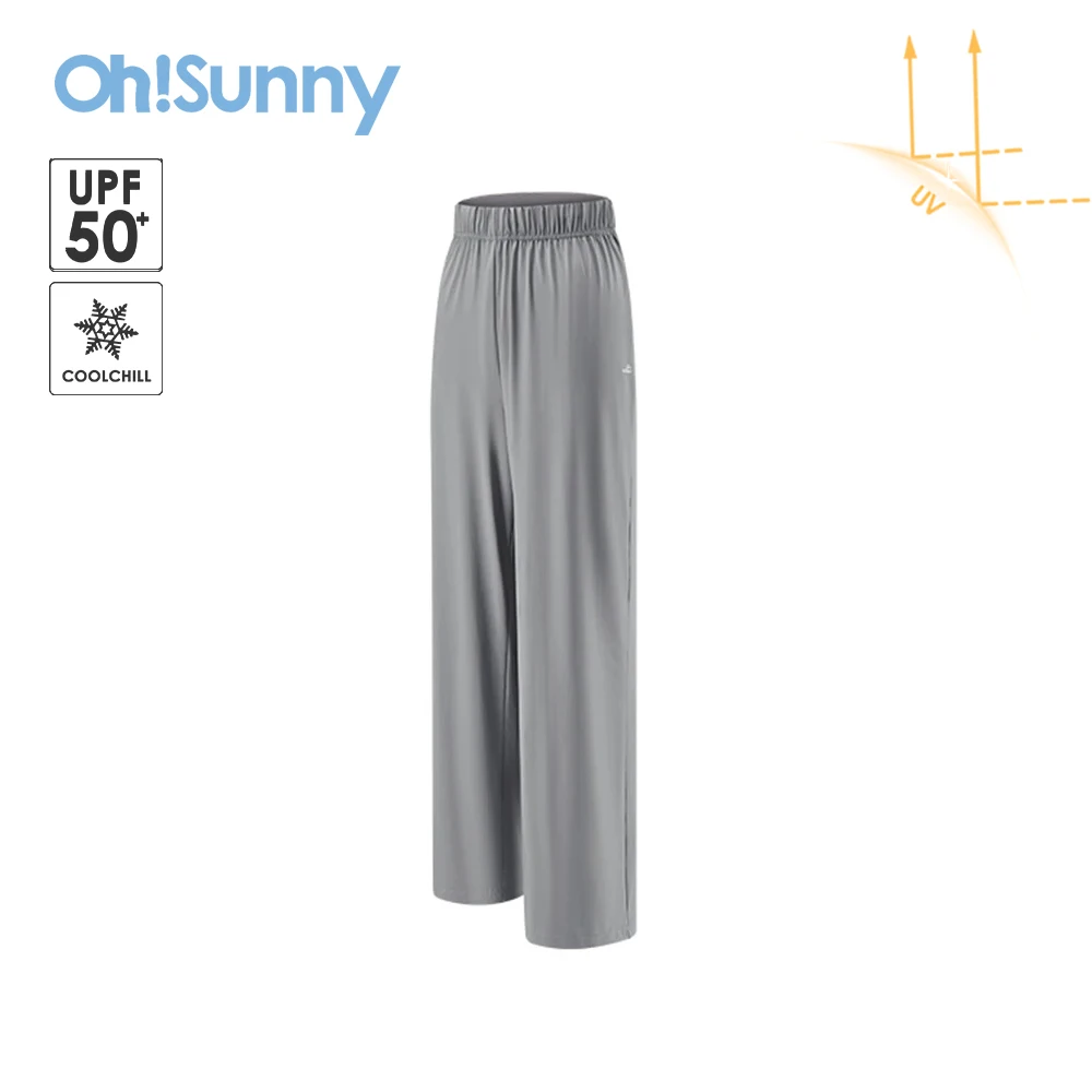 

OhSunny Casual Sportswear Women Wide Leg Pants 2024 Spring Summer New Fashion Loose Anti-UV UPF50+ Trousers for Outdooor Camping