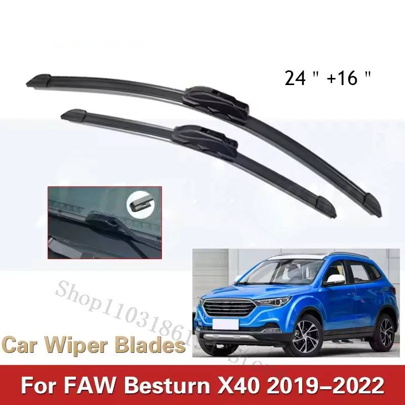 

Car Wiper Blades For FAW Besturn X40 2019 2020 2021 2022 Car Accessories Front Windscreen Wiper Blade Brushes Cutter 24"+16"