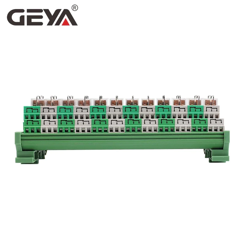 Big Sale GEYA 2NG2R 12 Channel Relay Module 2NO 2NC 12VDC 24VDC DPDT Relay PCB BOARD