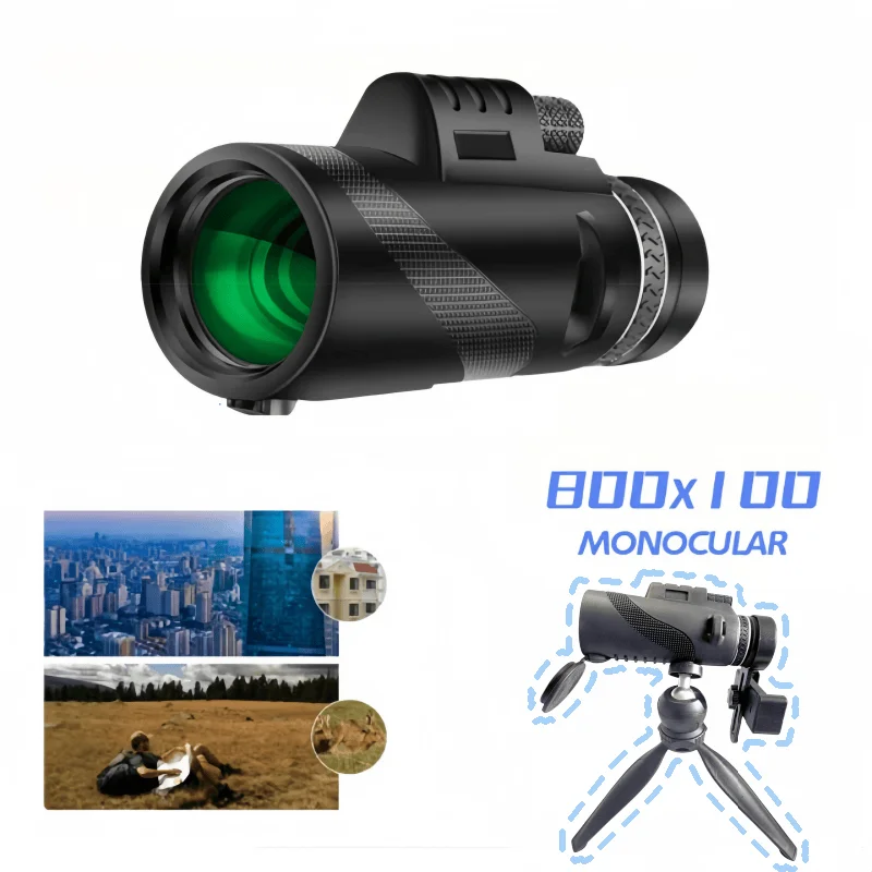 80X100 Monocular Telescope With BAK4 Prism FMC Optical Lens Long Range Handheld Observation Scope For Bird Watching And Outdoor