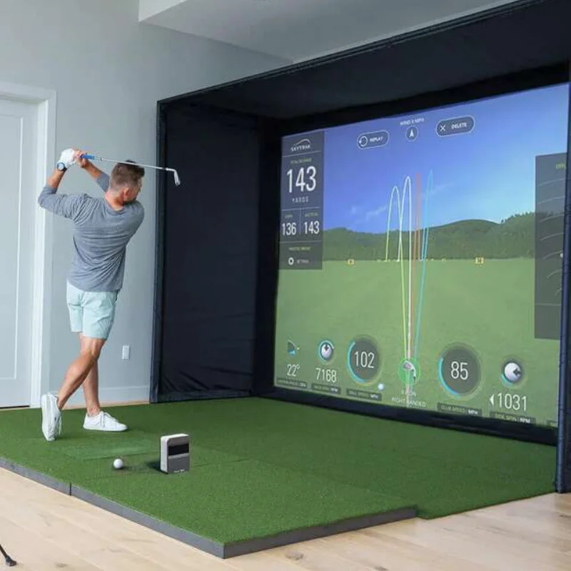Customizable Indoor/Outdoor Metal Golf Simulator Enclosure Custom-Size Nets Hitting Screen Frame for Amusement Park Practice