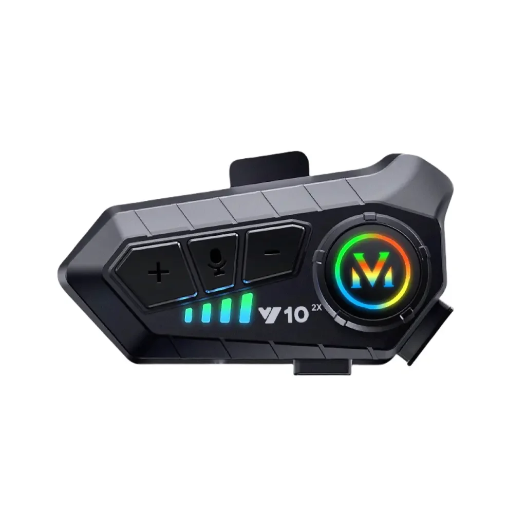 

Водонепроницаемая гарнитура для внутренней связи Helemt Y10 2X 300M Интерком BT5.3 Длительный срок службы батареи 1000 мАч (1 комплект)