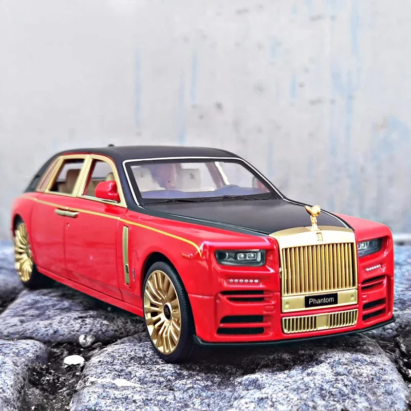 

1:24 модель автомобиля из сплава Rolls Royce Phantom, литая под давлением, металлическая игрушка, моделирование транспортных средств, коллекция звуков и света, детский подарок