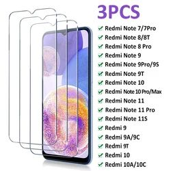 3Pcs Schutz Glas Für Xiaomi Redmi Hinweis 9 10 11 Pro Max 9s 10s Gehärtetem Screen Protector redmi 10A 9T 9A 10C 9C Glas Film