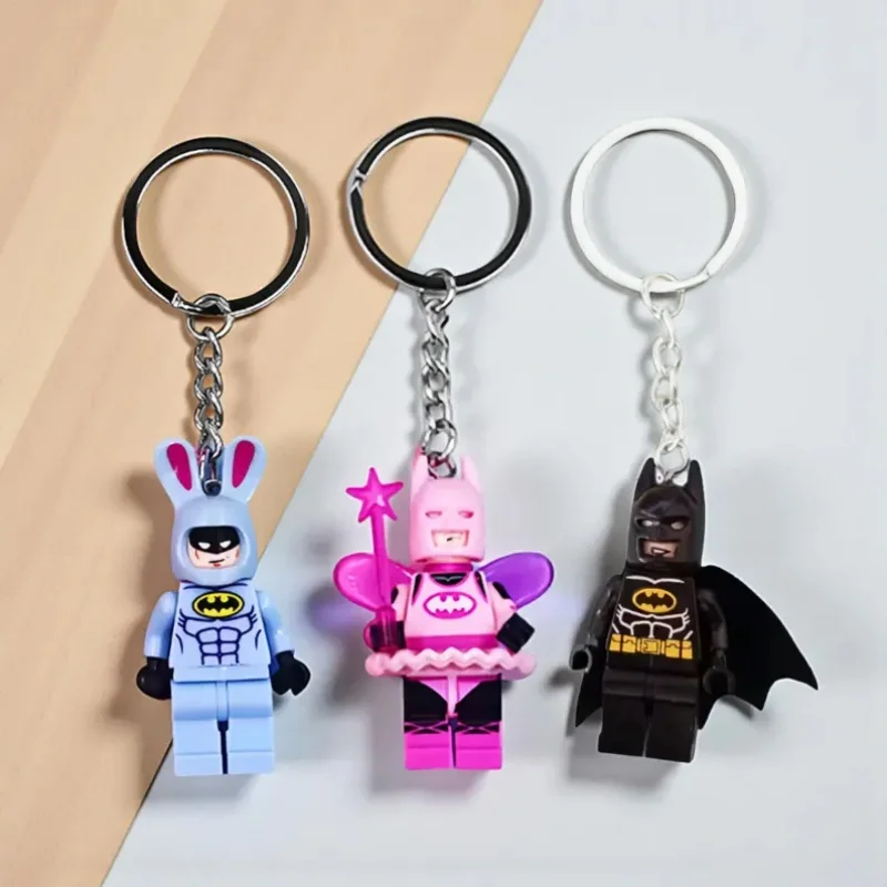 LLavero de murciélago negro y rosa con estrella de dibujos animados en 3D, colgante para mochila, Mini muñeca, llavero de pareja, regalo
