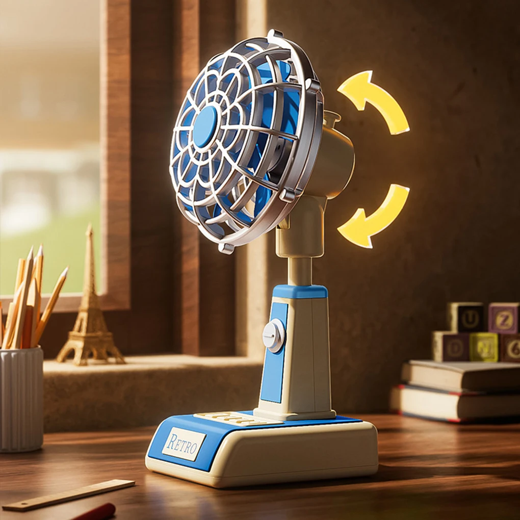 مروحة مكتب هادئة محمولة على سطح الطاولة، مروحة صغيرة شخصية عتيقة للمنزل والسفر والمدرسة والمطبخ واستخدام السيارة