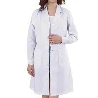 Bata de laboratorio para mujer, uniforme de Hospital, uniforme de médico, enfermera, ropa de trabajo blanca, abrigo de manga larga, Cosplay, personal médico para adultos