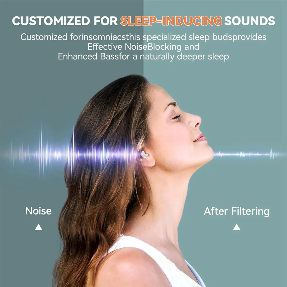 سماعات أذن للنوم، سماعات أذن بلوتوث لاسلكية صغيرة للنوم، سماعات رأس لاسلكية لحجب الضوضاء - أبيض - A22U #2