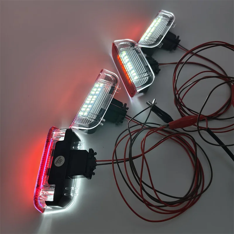 4x LED Door Warning Light Welcome Lamps For Skoda Superb Seat Alhanmbra Tarraco Porsche 911 Cayenne Panamera Macan Boxster Cayma