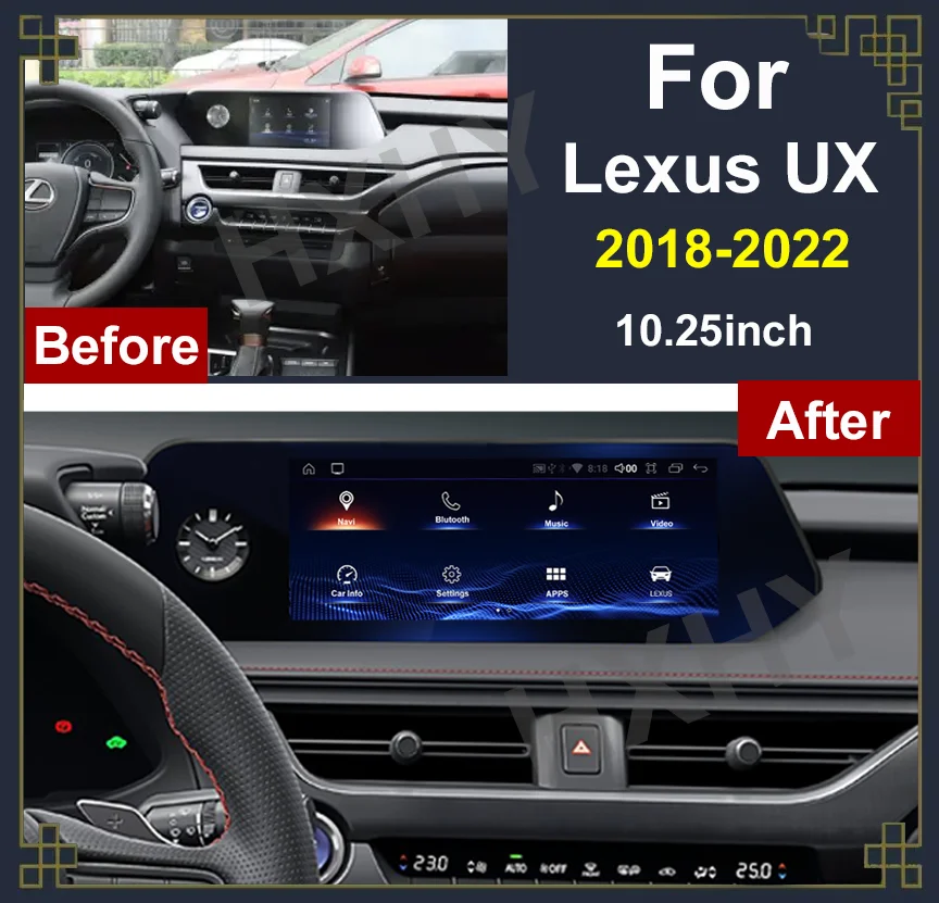 Android 13 Qualcomm 8+128G Auto Carplay For Lexus UX ZA10 UX200 UX250h 2018-2022 Car Dvd Player Navigation Multimedia Stereo