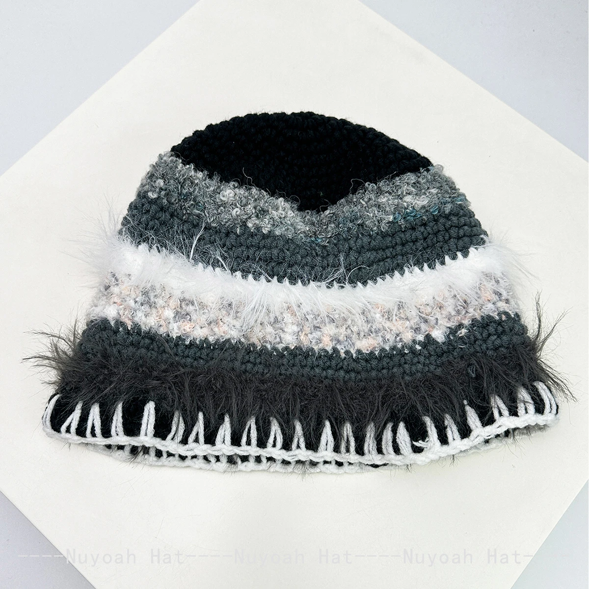 Новые женские корейские красочные полосатые плюшевые вязаные шапки, теплые уличные модные рыбацкие шапки в стиле ретро, повседневные универсальные цветные блоки ins