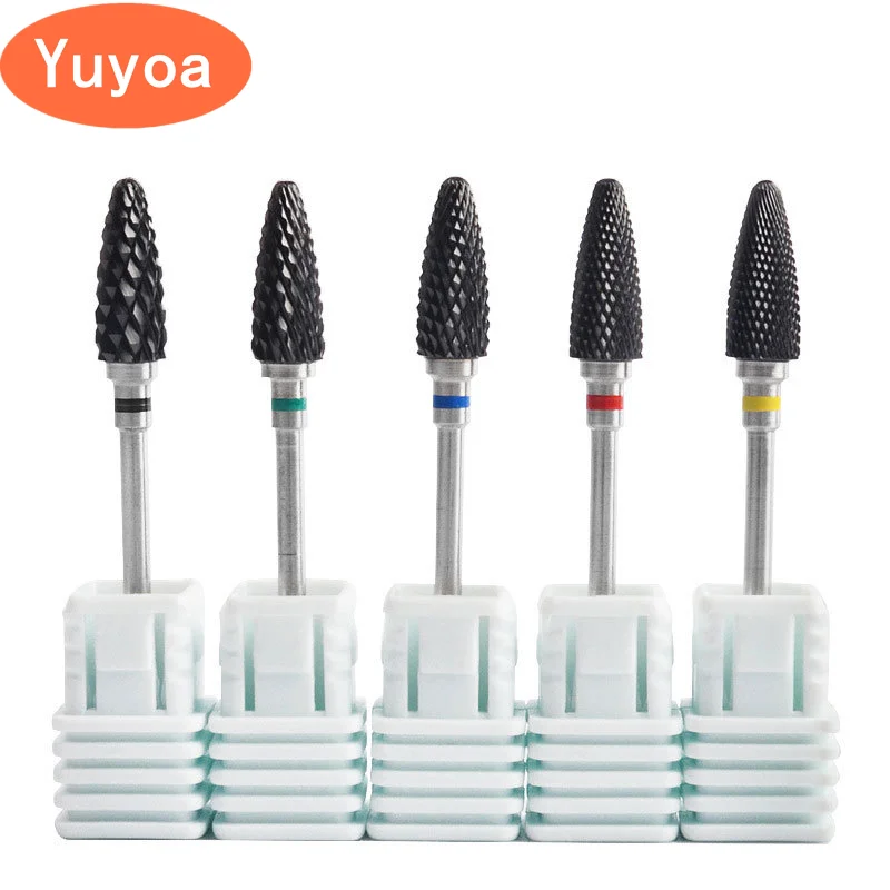 20pcs Dental Black Ceramic Drill Head 2.35mm Nail Drill Bits Jewelry Grinding Head Dentistry Polishing Materials