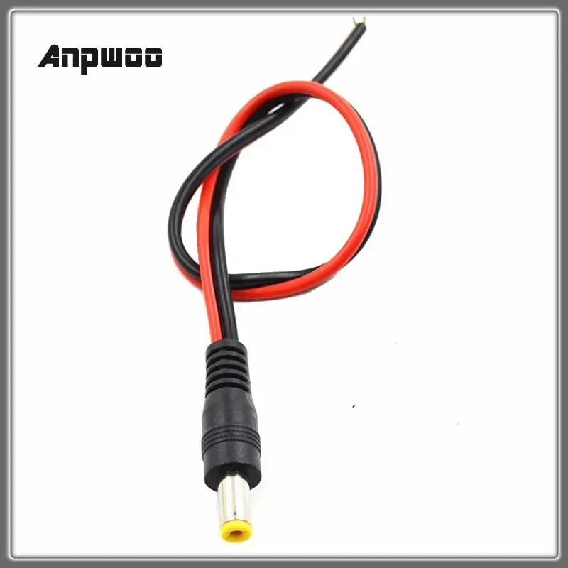 5.5*2.1mm Male DC Power Plug Connector CCTV PSU Pigtail CABLE Jack 12V for CCTV Security Camera connector Anpwoo DC02-M