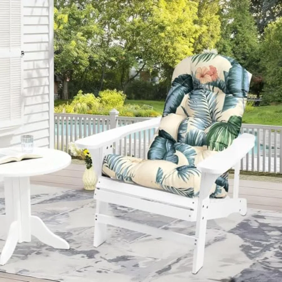 Outdoor Adirondack Chair Cushions Waterproof Printing Tufted Lawn Chair Cushion for Patio Furniture Tufted Indoor Rocking Chair