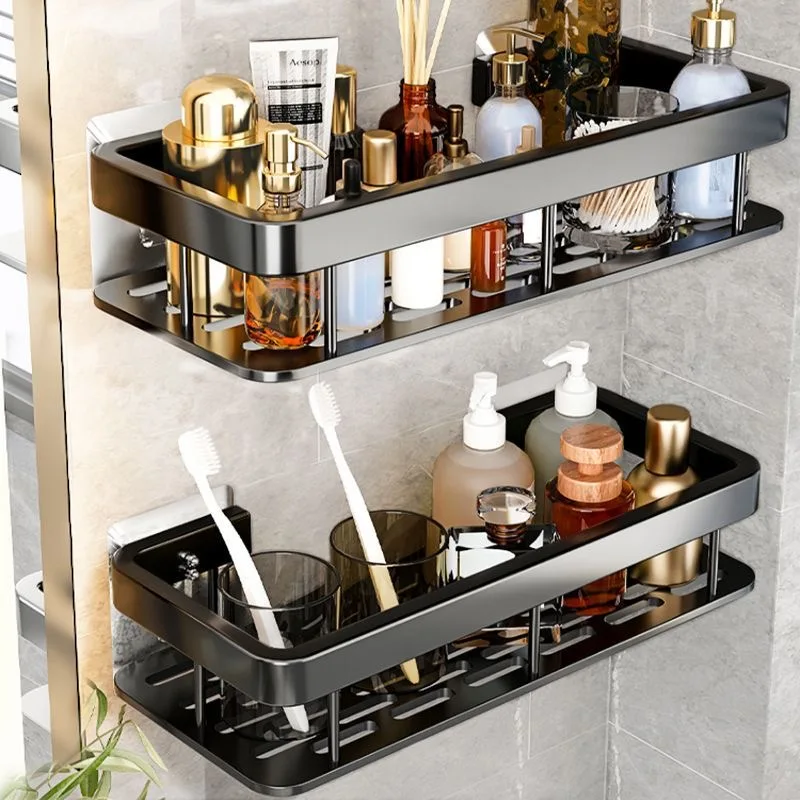 Perforation-Free Bathroom Shelving Bathroom Shelf Toiletries Toilet Toiletries Wall Space Aluminum Shelving