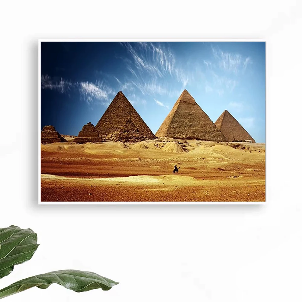 Home Decor Sunset - Egypt pyramids 1-Silk Art Poster Wall Sticker Decoration Gift