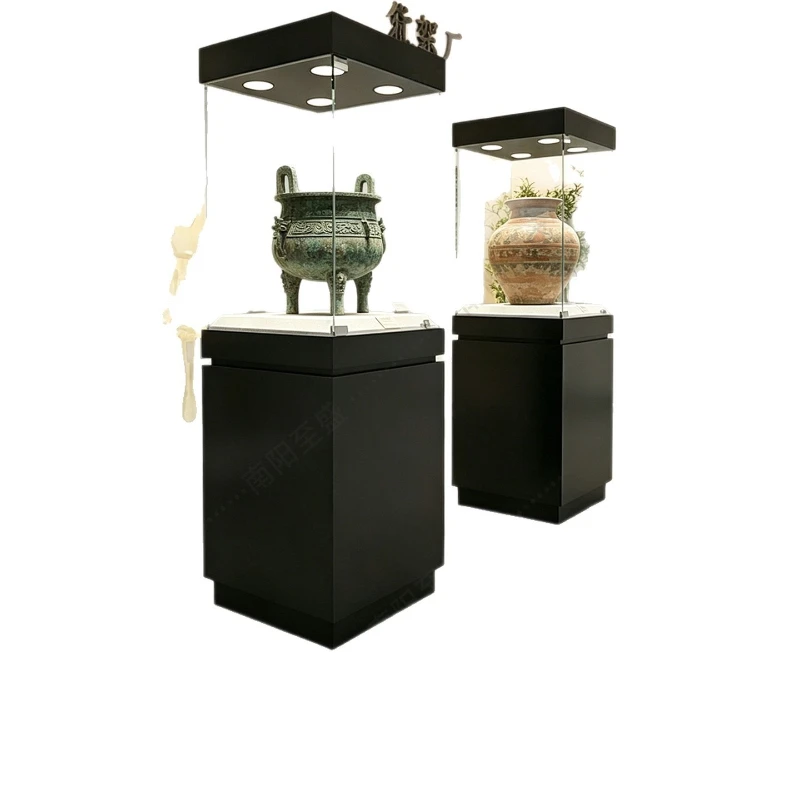 Glass Cabinet Jewelry Counter Display Cabinet Jade Product Sample Showcase Antique Exhibition Museum Display Cabinet