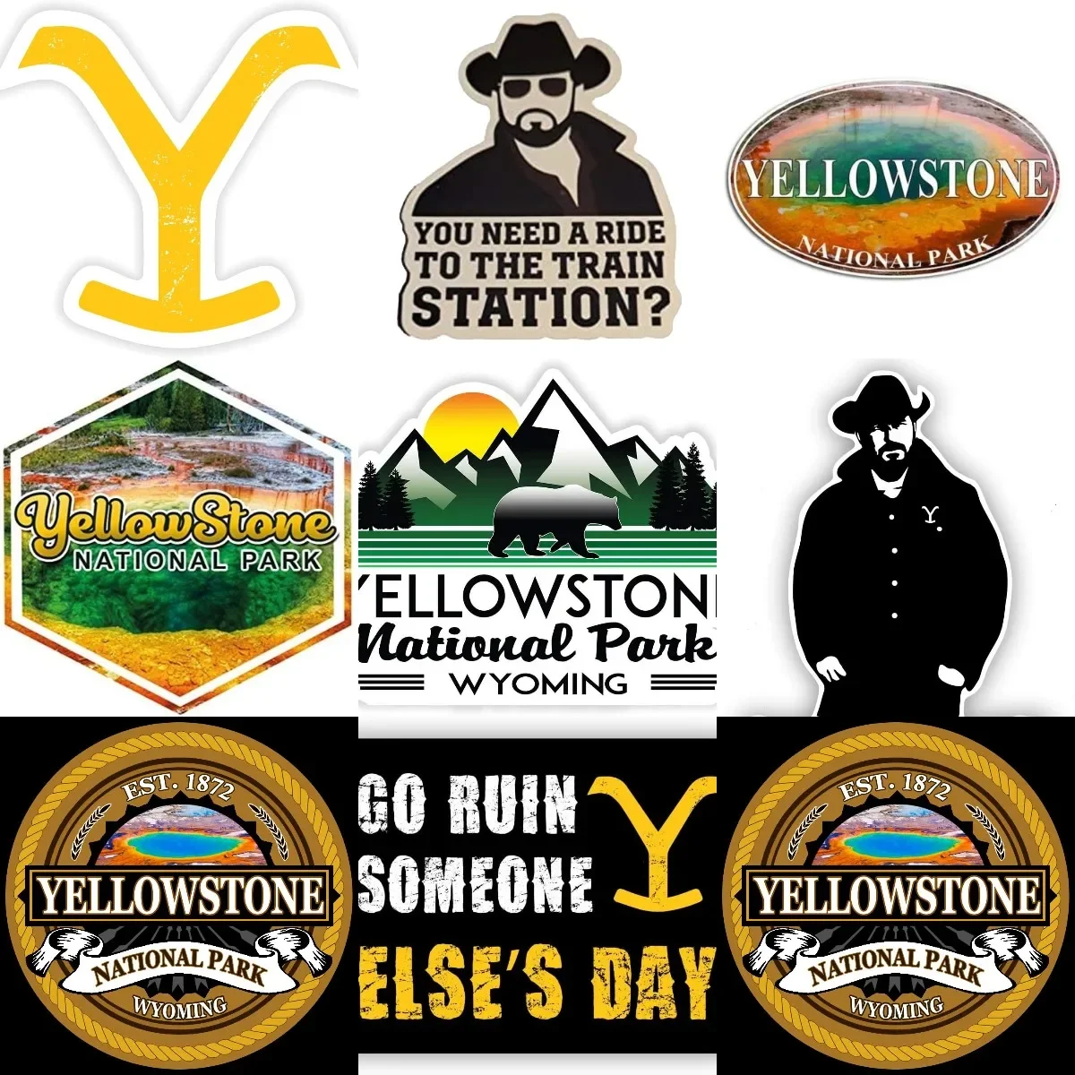 

Yellowstone National Park Emblem Creative PVC Stickers for Decorate Wall Off-road Truck Motorcycle Car Bumper Decal Accessories