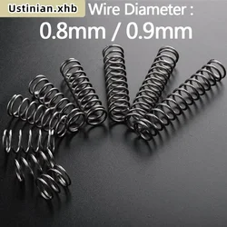 10Pcs Wire Diameter: 0.8/0.9mm,65Mn Spring Steel Return Compression Spring,Diameter:5-18mm, Length: 5-50mm,Support customization