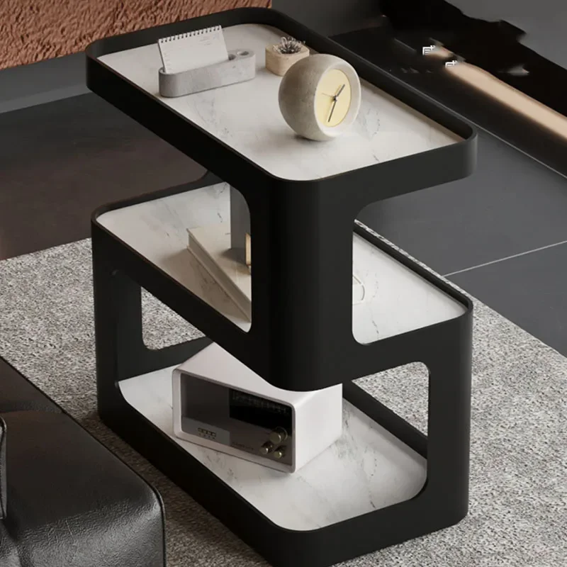 Petite Table de Nuit Ronde en Bois, Design Mignon et Étroit, Commode Blanche