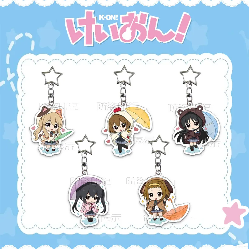 K-On ‌ Porte-clés en acrylique pour filles, musique légère, Anime, bijoux pour amis, produit associé, sac cadeau pour amis, breloques Souvenir