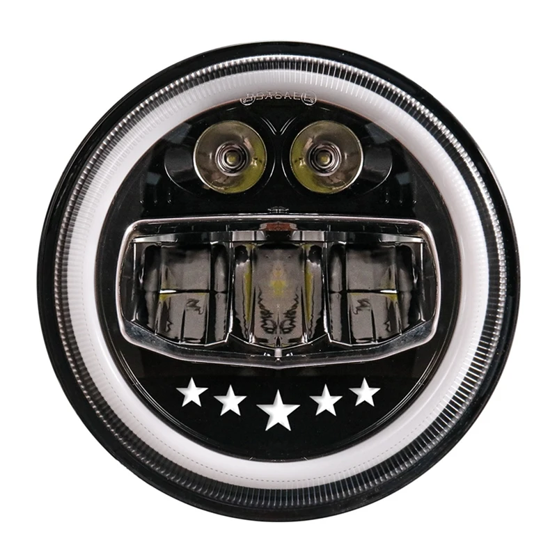 7 Inch LED Headlight 49W 32W Hi/Low Beam Round 7 Inch Headlights Halo Ring Amber Angel Eye For Motorcycle Headlight 12V