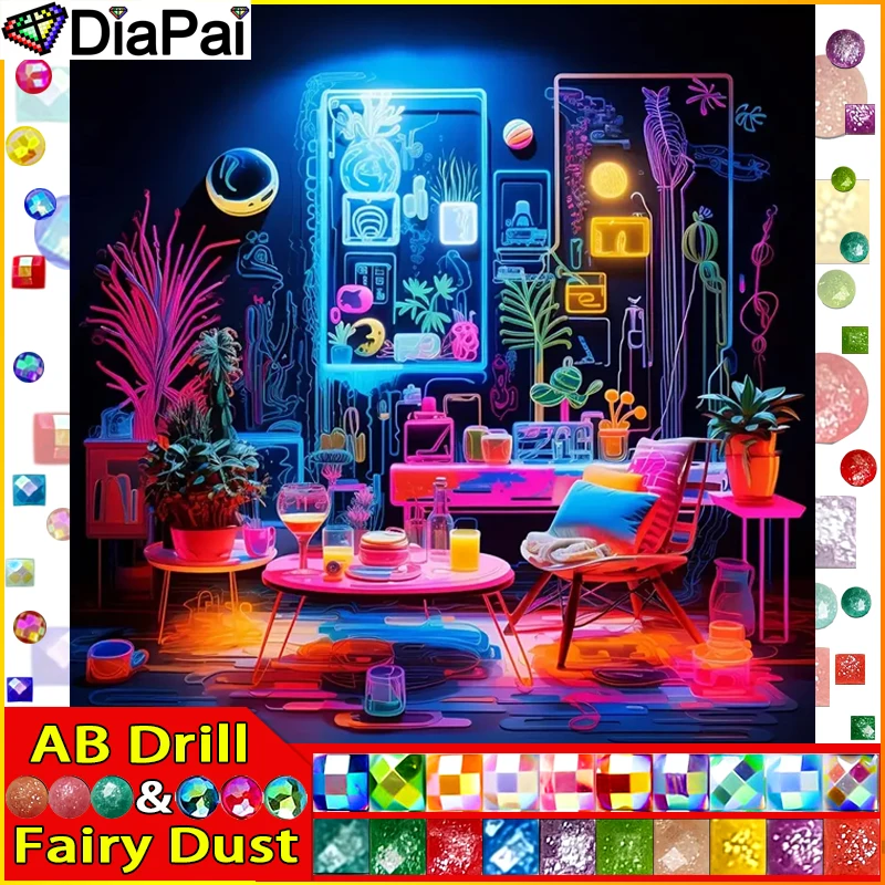 DIAPAI Fairy Dust AB Diamond Painting Full Square/Round Drill 5D DIY