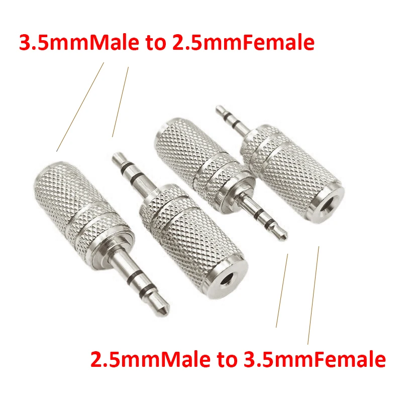 3,5/2,5 mm Stecker auf 2,5/3,5 mm Buchse Stereo-Stecker Koppler Adapter Audiokabel Verlängerung für MP3 DVD Kopfhörer Auto.